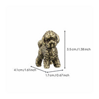 Miniature Stuffed Dog Ornament Collectible Solid Brass Dog Figurine Vintage Style Brass Poodle Statue for Collectors