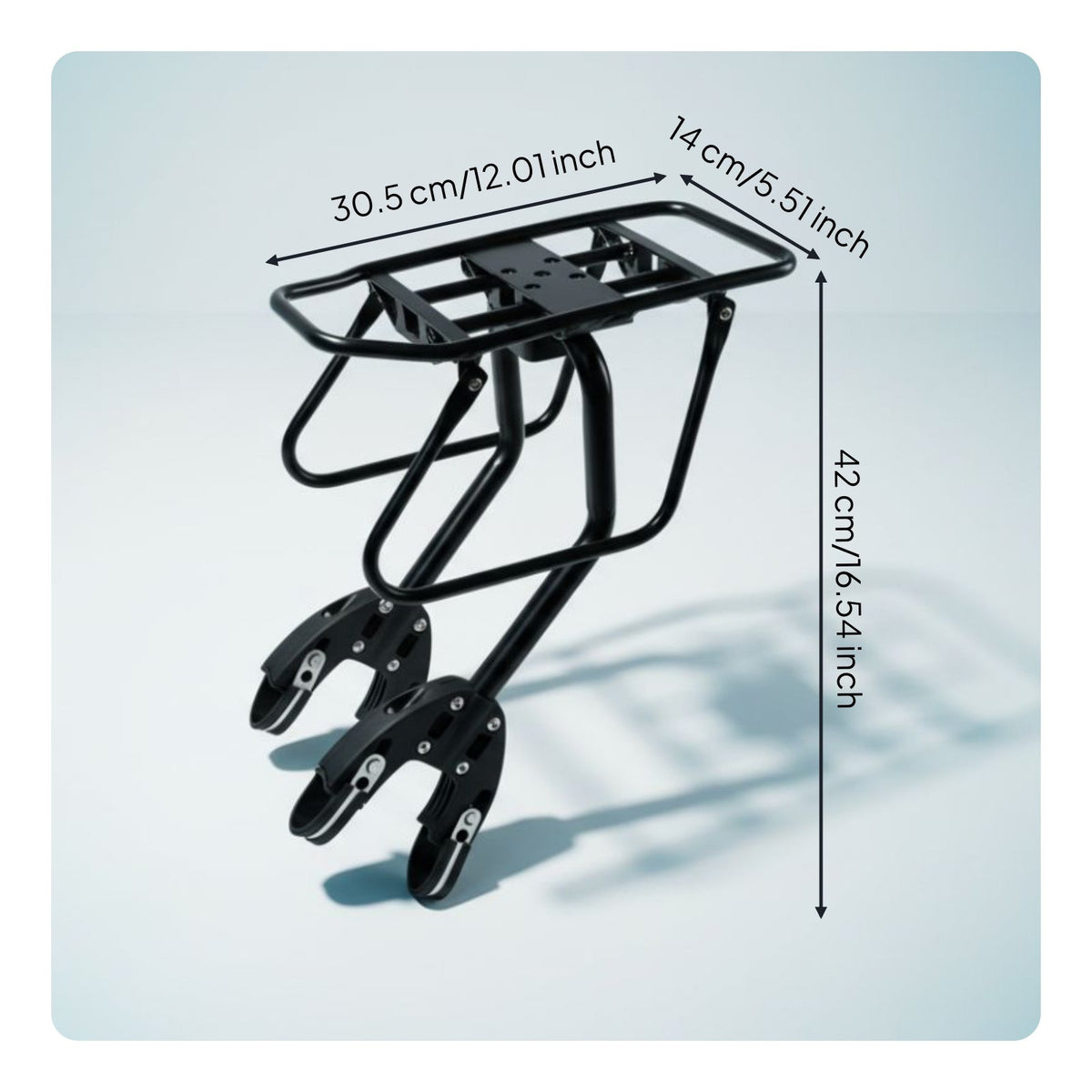 Cycle Rear Rack Heavy Duty Mountain Bike Cargo Rack Rust-Resistant Biking Gear for Commuting, Travel