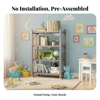 Foldable Shelving Unit Installation Storage Rack No Assembly Required Home Furniture for Apartment Dwellers, Homeowners, Bedroom, Kitchen, Closet