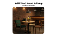 Rounded Edges Retro Round Coffee Table Easy to Clean Walnut Finish Kitchen Table High Load Capacity Stain Resistant for Cafe Owners, Apartment Dwellers, Milk Tea Shop, Restaurant, Breakfast Nook, Living Room
