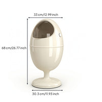 Open Top Capsule Trash Bin Compact Trash Bin with Dual Compartments Space-Saving Wastebasket Glossy for Office, Bedroom