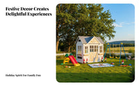 Wooden Playhouse Solid Wood Construction children's Treehouse Child-Friendly Design Kids Outdoor Cabin for Young Children, Parents, Backyard, Patio