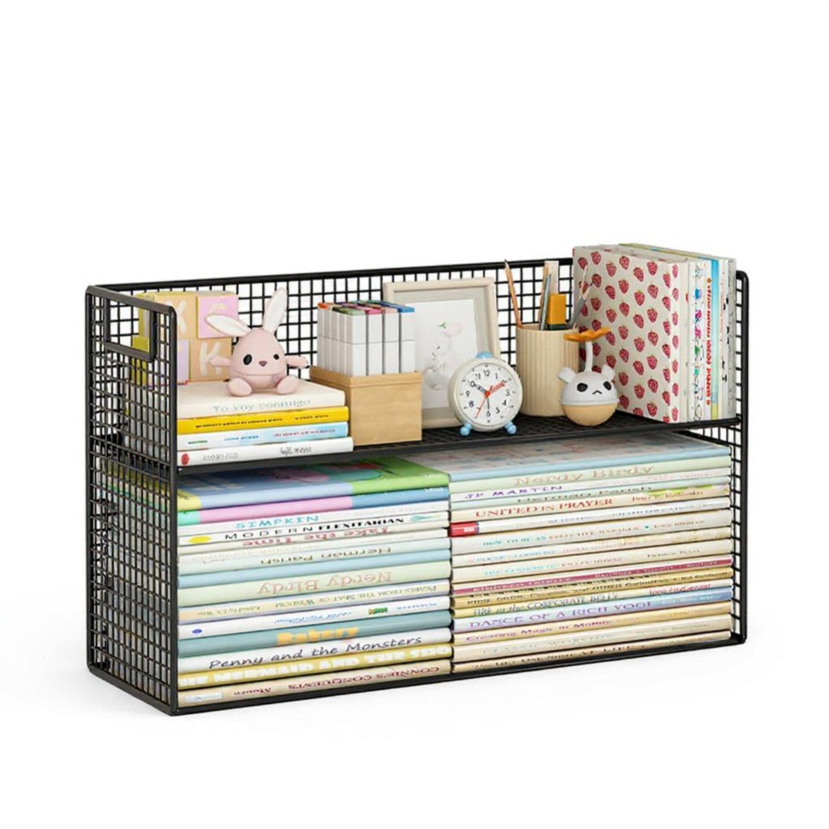 Space-Saving animalshapedShaped Book Stand Child-Safe Design Desktop Organizer Multi-Compartment Storage Rack Easy Assembly for Children, young children, Parents, kid's Room, play area, Study Table