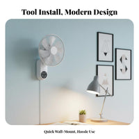 Wireless Control Wall Fan Quiet Performance Wall-Mounted Fan Air Circulator Easy Installation Home Appliance 3 Wind Modes