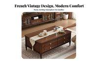 Retro design Glass Top Coffee Table centurycentury-era modern Design Glass Top Table with Drawers Minimalist Aesthetic Living Room Furniture Sturdy Construction for Apartment Dwellers, Homeowners, Families, Lounge Area, Home Office