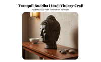 Distressed Finish Buddha Head Statue Serene Design Thai Design Buddha Bust Handmade Zen Decor Statue Spiritual Gift for Meditation Practiti a Rs, Home Decorators, Restaurant, Tea Room, Entrance, Office