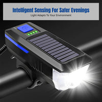 High-Intensity Waterproof Motion Sensor Front Light, USB Rechargeable, Night Riding, Trail Cycling Gear, Power Indicator