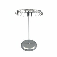 Wrought Iron Rotating Necklace Stand Detachable Design Jewelry Display Rack Stable Base Metal Earring Hanger for Dresser Top, Craft Fair