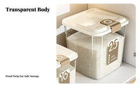 Rice Storage Container Moisture-Resistant Airtight Grain Bin Gasket Ed Food Storage Bin Clear View Window Transparent Food