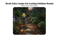 Sun-Powered Garden Stake Light Waterproof Polyresin Home Lawn Lamp Weather Resistant Fairy Garden Stake Light for Homeowners, Gardeners, Pathway, Yard
