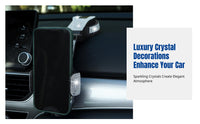 Crystal Car Phone Holder, Universal Suction Mount, 360° Rotating Anti-Shake Navigation Stand, Multifunctional Dashboard