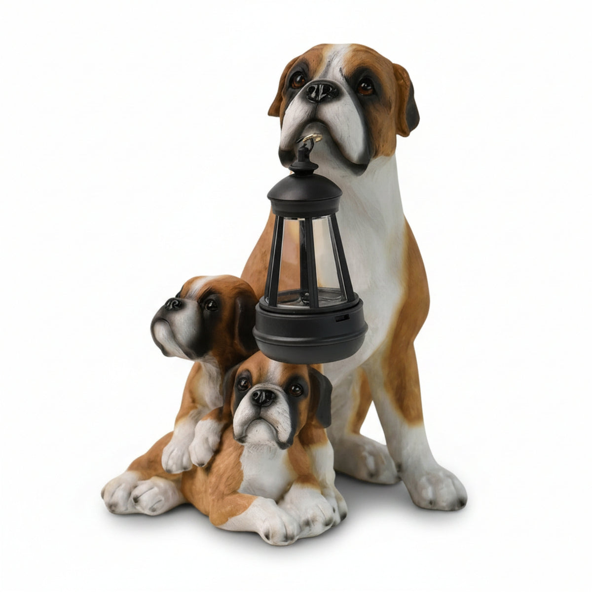 Decorative Dog Lantern Statue Waterproof Yard Decoration Resistant Garden Decor Energy-Saving for Patio