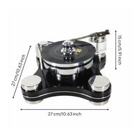Minimalist Audio Disc Player Decor Modern Vinyl Turntable Ornament Stainless Steel Look Turntable Ornament Decorative Display Piece for Showroom, Hotel Lobby, Club