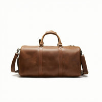 Leather Duffel Bag Sturdy Travel Duffel Bag Luggage Structured Cylindrical for Travelers, Weekend Getaways, Business Trips