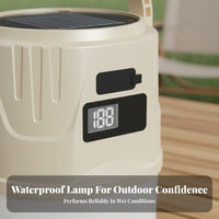 Waterproof Solar Camping Light Rechargeable LED Lantern Emergency Power Bank Light for Night Market Vendors, Hikers, Fishermen, Hiking, Fishing