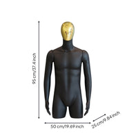 Male Mannequin with Arms Half-Body Mannequin Realistic Display Form for Retailers, Boutiques