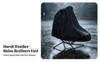 Water-Resistant Hanging Chaise Lounge Cover Silver-Coated Suspended Chaise Cover Fitted Garden Furniture Securing Ties for Outdoor