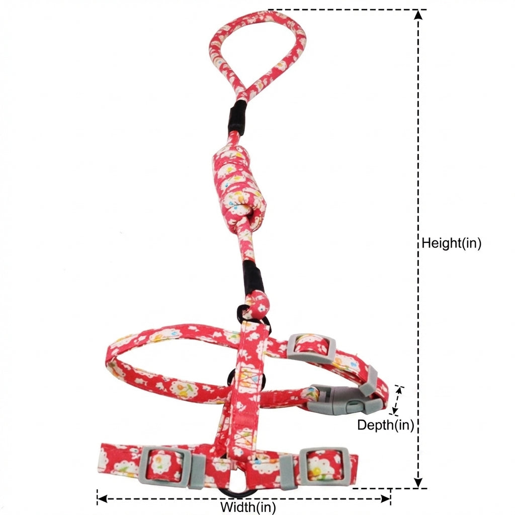 Cute Cat Harness and Leash Set, Adjustable Vest Style with Nylon Straps, Outdoor Walking Gear for Kittens, Comfortable Cat Walking Harness