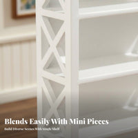 High Simulation Wooden Dollhouse Bookshelf Lifelike Design Miniature Wooden Bookshelf Intricacy Ed Texture for Model Builders