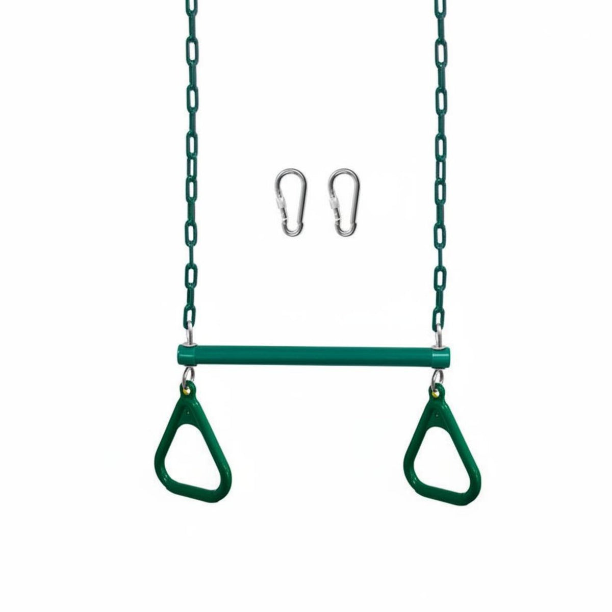 Plastic Coated Chain Trapeze Loop Set Steel Tube Monkey Bar Rings Heavy Duty Trapeze Bar Long-Lasting for Children, Playground, Backyard