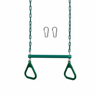 Plastic Coated Chain Trapeze Loop Set Steel Tube Monkey Bar Rings Heavy Duty Trapeze Bar Long-Lasting for Children, Playground, Backyard