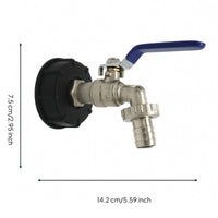 IBC Tote Adapter with Shutoff Heavy Duty Tote Tank Drain Adapter Easy to Install for Garden Watering