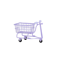 Realistic Simulation Mini Shopping Cart Toy Creative Design Three-Wheel Toy Trolley Multi-Functional Household Accessory for Playroom