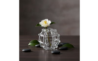 Glass Flower Stem Holder Clear Bud Vase with Twisted Glass Loops Bud Vase Artistic Decorative for Florists, Table Centerpiece