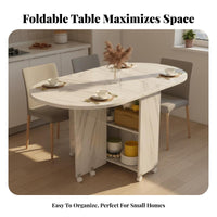 Multi-Functional Folding Dining Trolley Multifunctional Convertible Dining Console Mobile Space-Saving Furniture Extendable for Small Apartment Dwellers, Students, Families, Studio Apartments, Kitchen, Living Room, Home Office