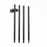 Adjustable Umbrella Pole with Clamp Metal Ground Spike Umbrella Stand Portable Secure for Beach, Garden, Camping