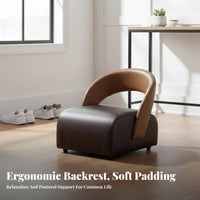 360° Swivel Wheels Upholstered Caster Stool Curved Backrest Rolling Chair Sleek-Profile Design Household Furniture Soft Padded Cushion for Homeowners, Seniors, Entryway, Living Room, Bedroom, Playroom