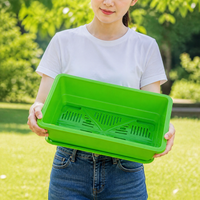 Rectangular Planter, For Home Vegetable Gardens, Flower Pot, Large, Plastic, Drainage Holes, With Saucer