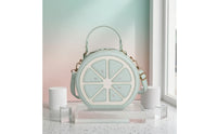 Novelty Citrus Slice Handbag Playful Fruit Shaped Purse Small Lemon Crossbody Bag Convertible for Shopping, Travel