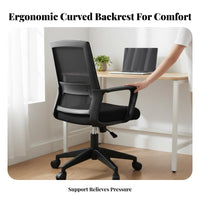 Height Adjustable Ergonomic pivot Chair Padded Seat pad Rolling Task Chair Support Office Furniture Breathable Mesh posterior support for Remote Workers, Students, Adults, Conference Room, Workstation, Workspace