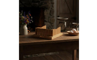 Stable Cutting Slots Bamboo Bread Cutter Easy to Clean Bread Slicing Board with Tray Space Saving Bamboo Toast Cutter for Home, Commercial