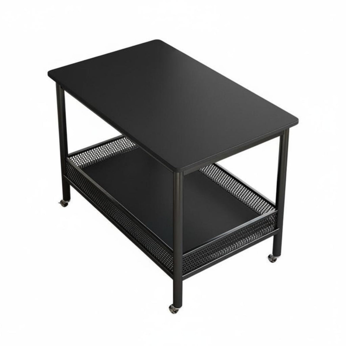 Nordic design 2-Tier Rolling End Table Modern Minimalist Design Household Furniture Light Luxury Utility Cart Easy to Move for Apartment Dwellers, Office Workers, Living Room, Small Spaces, Bedroom, Balcony