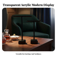 Cross-Shaped Earring Stand Transparent Earring Display Rack Clear Jewelry Display Minimalist Design Clear T-Shaped Stand