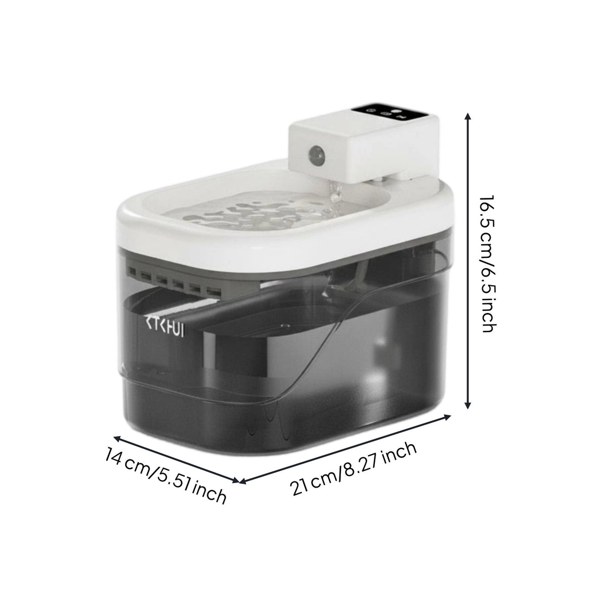 Hushed Wireless Feline Water Fountain Filtered Cordless Pet Water Fountain Ultra-Quiet Multi-Layer Filtration for Cats, Small Dogs