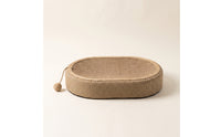 Cat Scratcher Bed with Ball Toy Natural Oval Cat Scratcher with Ball Interactive