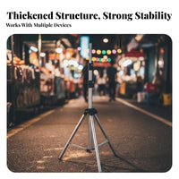 Foldable Design Telescopic Light Stand Sturdy Metal Construction Portable Work Light Stand Adjustable Photography Tripod for Street Vendors, Live Streamers, Content Creators, Night Market, Outdoor, On Location