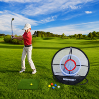 Golf Practice Net, 30cm Three-Layer Golf Chipping Net for Garden, Portable Indoor Outdoor Golf Net and Mat Set