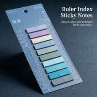 Index Stickers Transparent Ruler Tabs for Students, Clear Sticky for Binders and Textbooks, Removable Bookmark for Studying