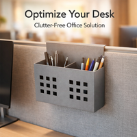 Desk Organizer with Holder, Hanging Storage for Office Cubicle, Metal and Wall Mounted for Home Dormitory