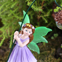 Fairy with Acorn Lantern Stake Glow in the Dark Luminous Fairy Garden Resin Material for Gardeners, Lawn, Patio