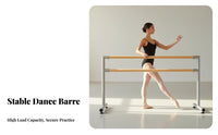 Stable Double Dance Barre Non-Slip Feet Portable Double Dance Bar Easy Assembly Home Practice Barre Heavy Duty for Children, Adults, Dancers, Gym