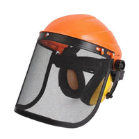 Brush Cut Helmet Wide View Helmet with Mesh Face Guard Impact Resistant Guarding Headwear for Woodcutting