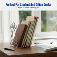 Vintage Metal Bookend, Creative Iron Book Holder, Retro Desk Organizer, Book Rack for Study Supplies, School Stationery