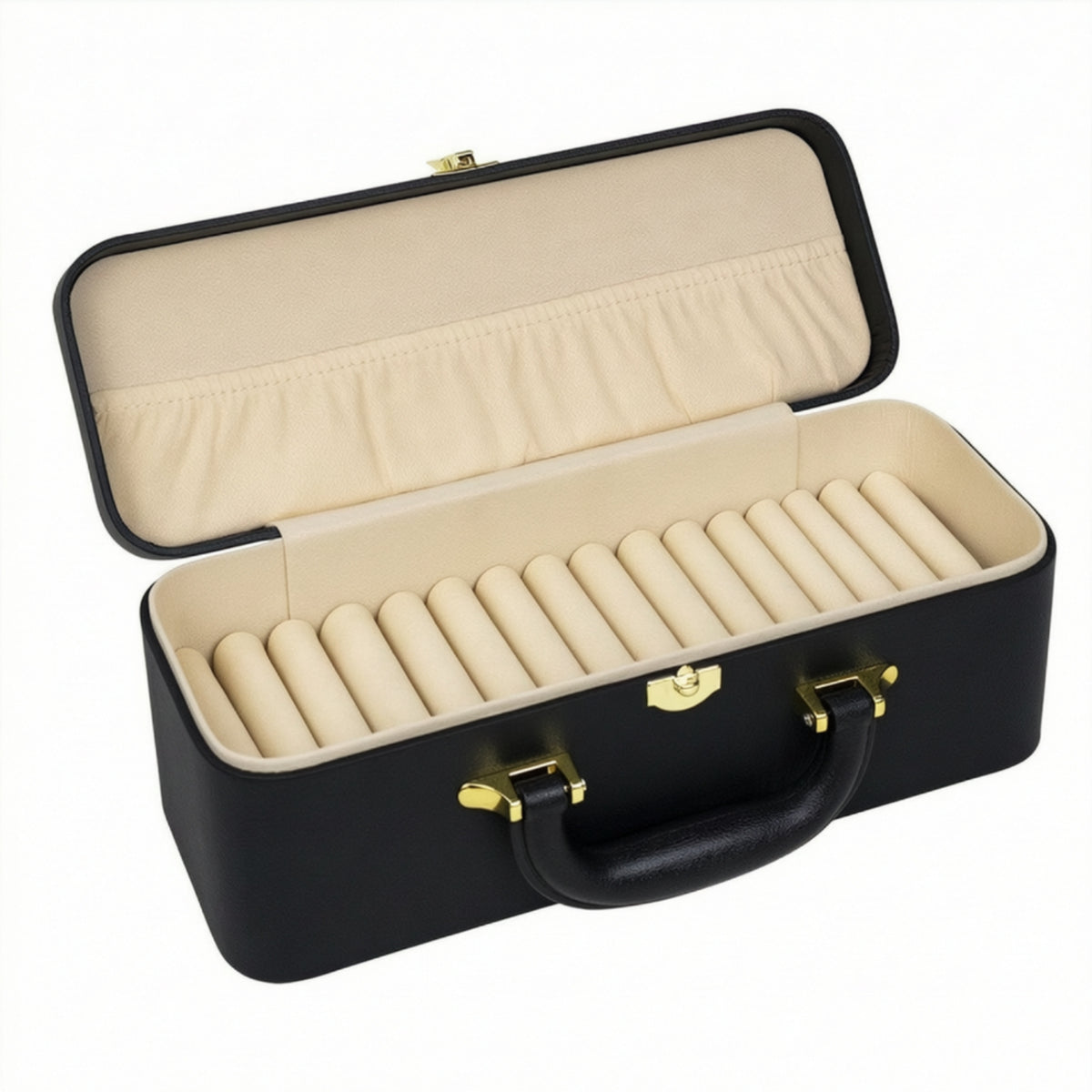 Multi-Slot Bracelet Storage Case Portable Bracelet Case Hard-Shell Bangle Box with Handle Travel-Friendly for Collectors, Travelers, Dresser, Vanity
