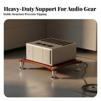 Vibration Damping Feet High-Fidelity Equipment Stand Heavy Duty Construction High-Fidelity Equipment Stand Multi-Layer Design Stainless Steel Audio Stand Stable and Long-Lasting for Audiophiles, Home Theater, Listening Room
