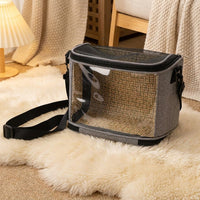 Portable Pet Carrier with Transparent Window and Textile Guinea Pig Carrier, Outdoor Pet Carrier and Hamster Carrier for Travel Use